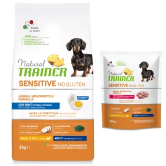 Natural Sensitive No Gluten Small & Toy Adult con Uovo e Cereali Integrali - 2KG