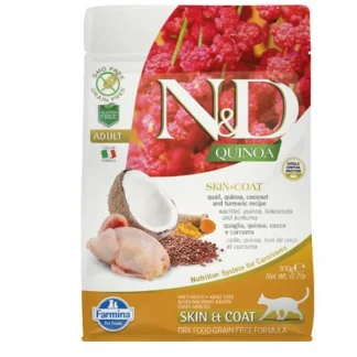 Natural & Delicious Quinoa Skin & Coat Quaglia Grain Free - 300GR