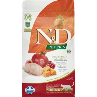 Natural & Delicious Grain Free Neutered Adult con Quaglia, Zucca e Melograno - 1,50KG