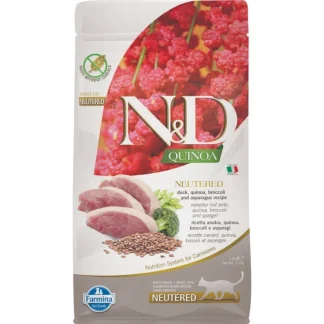 Natural & Delicious Quinoa Neutered Anatra Broccoli Asparagi Grain Free - 1,50KG
