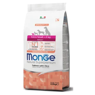 Natural Superpremium Extra Small Adult Salmone e Riso - 2,50KG