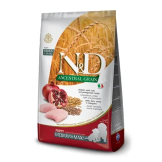 Natural & Delicious Ancestral Grain Puppy Medium & Maxi con Pollo e Melograno - 12KG