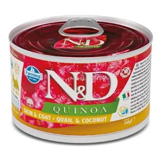 Natural & Delicious Quinoa Skin & Coat Mini con Quaglia e Cocco	 - 140GR