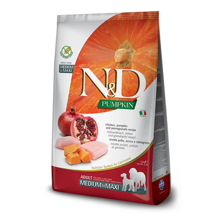 Natural & Delicious Pumpkin Grain Free Adult Medium & Maxi con Pollo, Zucca e Melograno - 2,50KG