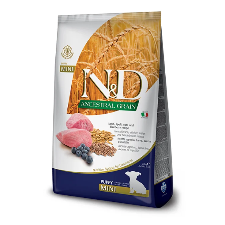 Natural & Delicious Ancestral Grain Puppy Mini con Agnello e Mirtillo - 2,50KG
