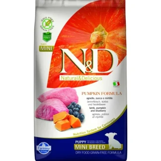 Natural & Delicious Pumpkin Grain Free Puppy Mini con Agnello, Zucca e Mirtillo - 7KG