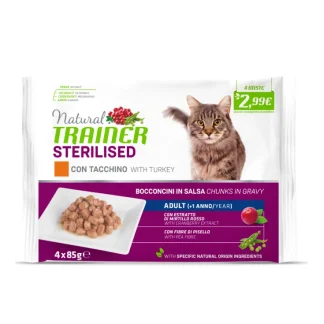 Natural Feline Flowpack Sterilised con Tacchino - 4 Bustine da 85GR