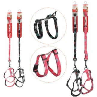 Guinzaglio e Pettorina ad H Regolabile Set - Pettorina H 10 X 180-260 mm
