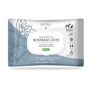 Salviette Rinfrescanti Funzionali con Menta e Aloe - 35 Salviette