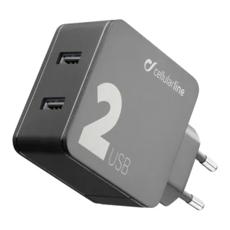 Multipower 2 Cellularline 1 Caricabatterie Da Rete Nero