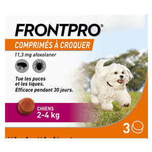 FRONTPRO – Anti-flea – Anti-tick – 11,3 mg – 2 to 4 kg – 3 tablets – BOEHRINGER INGELHEIM