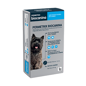 Permetrix – 500 mg / 100 mg – Antiparasitic – Dog – from 4 to 10 kg – 3×1,0 ml – BIOCANINA