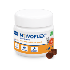 Movoflex S – Joints and mobility – Less than 15 kg – 30 bites of 2 g – Dog – VIRBAC