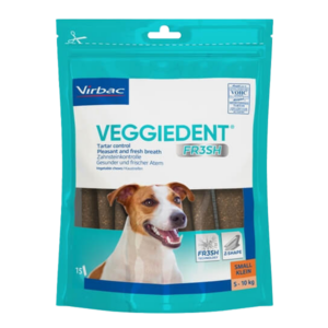 VeggieDent Fresh – Tartar and breath – S – Less than 10 kg – 15 strips – Dog – VIRBAC