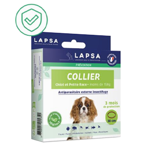 Pest collar – Insect repellent – ​​Dog – less than 15 kg – 38 cm – LAPSA