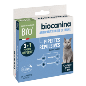 Repellent pipettes – External antiparasitic – Cat – 4×1 ml – from 500 g to 5 kg – BIOCANINA