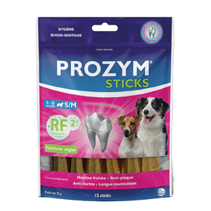Prozym Sticks RF2 – Fresh breath and plaque – Dog – SM – 0 to 25 kg – 12 sticks – CEVA