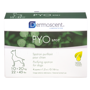 PYOspot – Spot-on – 1,2 ml – 4 pipettes – Purifying treatment – Dog – 10 to 20 kg – DERMOSCENT