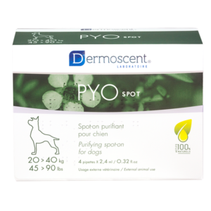 PYOspot – Spot-on – 2,4 ml – 4 pipettes – Purifying treatment – ​​Dog – 20 to 40 kg – DERMOSCENT