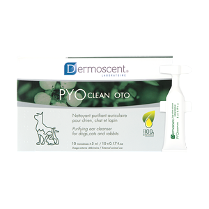 Pyo Clean Oto – Purifying ear cleaner – Dog, cat and rabbits – 10 x 5 ml – DERMOSCENT