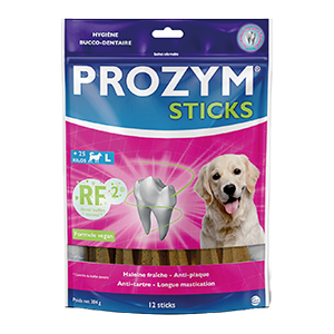 Prozym Sticks RF2 – Fresh breath and plaque – Dog – L – over 25 kg – 12 sticks – CEVA