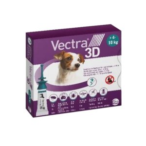 Vectra 3D – fleas, ticks and flying insects – Dog – S – 4 to 10 Kg – 3 pipettes – CEVA