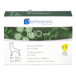 PYOspot – Spot-on – 0,6 ml – 4 pipettes – Purifying treatment – ​​Dog – 0 to 10 kg – DERMOSCENT