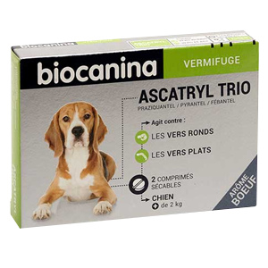 Ascatryl Trio – Dewormer – Dog from 2 to 17,5 kg – 2 tablets – BIOCANINA