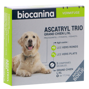 Ascatryl Trio – Vermifuge – Large Dog L/XL – 2 tablets – BIOCANINA