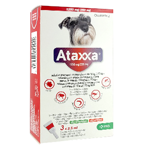 Ataxxa – Anti fleas and ticks – 3 Pipettes – Dog – from 10 kg to 25 kg – KRKA