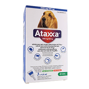 Ataxxa – Anti fleas and ticks – 3 Pipettes – Dog – 25-40kg – KRKA