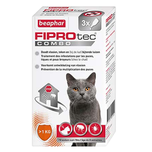 Fiprotec Combo – 50 mg – Cat and Ferret – 3 pipettes – BEAPHAR