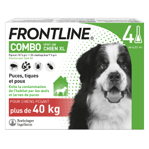 Frontline Combo – Anti-fleas – XL – + 40 kg – 4 pipettes – BOEHRINGER INGELHEIM