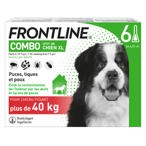 Frontline Combo – Anti-fleas – XL – + 40 kg – 6 pipettes – BOEHRINGER INGELHEIM