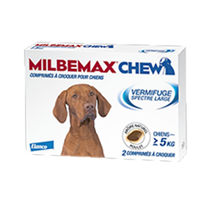 Milbemax Chew – Dewormer – Dog – Over 5 kg – 2 chewable tablets – ELANCO