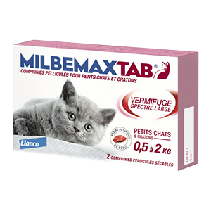 Milbemax Tab Kitten – Dewormer – 0,5 to 2 kg – 2 Tablets – ELANCO