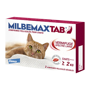 Milbemax Tab Cat – Dewormer – More than 2 kg – 2 Tablets – ELANCO