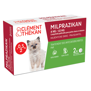 Milprazikan Kitten – Dewormer – 4 MG/10MG – from 0,5 to 2 kg – CLÉMENT THÉKAN
