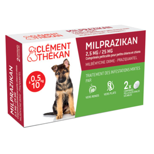 Milprazikan Puppy and Small Dog – Dewormer – 2,5 MG / 25 MG – CLÉMENT THÉKAN