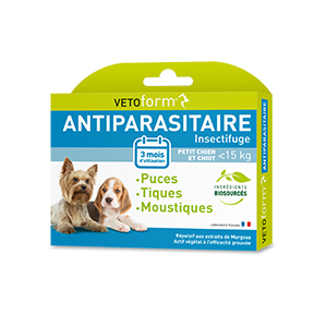 Insect repellent pest control – Puppy and small dog < 15 kg – Pipettes – VETOFORM