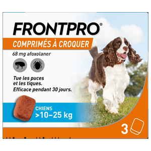 FRONTPRO – Anti-flea – Anti-tick – 68 mg – 10 to 25 kg – 3 tablets – BOEHRINGER INGELHEIM