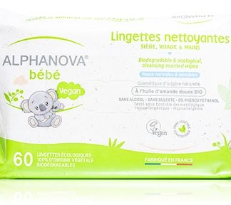 AlphanovaBaby Bio salviette detergenti umidificate ultra-delicate per neonati 60 pz