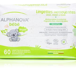 AlphanovaBaby Bio salviette umidificate per bambini senza profumazione 60 pz