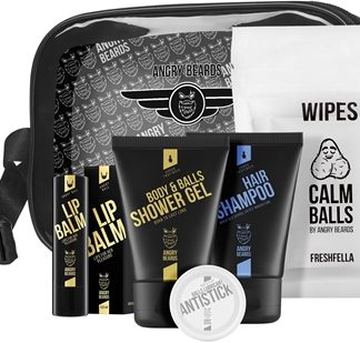 Angry BeardsFly High On This Sweet Stuff kit da viaggio per uomo 8 pz