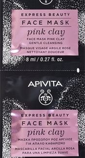 ApivitaExpress Beauty Cleansing Face Mask Pink Clay maschera detergente per il viso2x8 ml