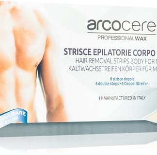 ArcocereProfessional Wax Strisce di cera per la depilazione per uomo 6 pz