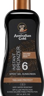 Australian GoldSpray Gel Sunscreen With Instant Bronzer spray solare protettivo con bronzer SPF 6 237 ml