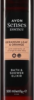 AvonSenses Essence Geranium Leaf & Orange essenza da bagno 500 ml