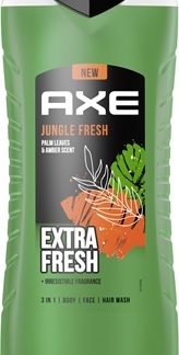 AxeJungle Fresh gel doccia per viso, corpo e capelli Palm Leaves & Amber 400 ml