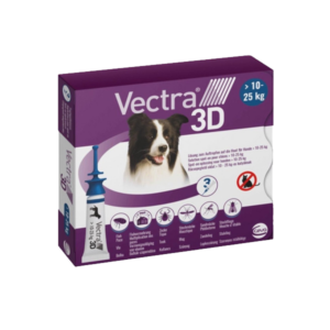 Vectra 3D – fleas, ticks and flying insects – Dog – M – 10 to 25 Kg – 3 pipettes – CEVA
